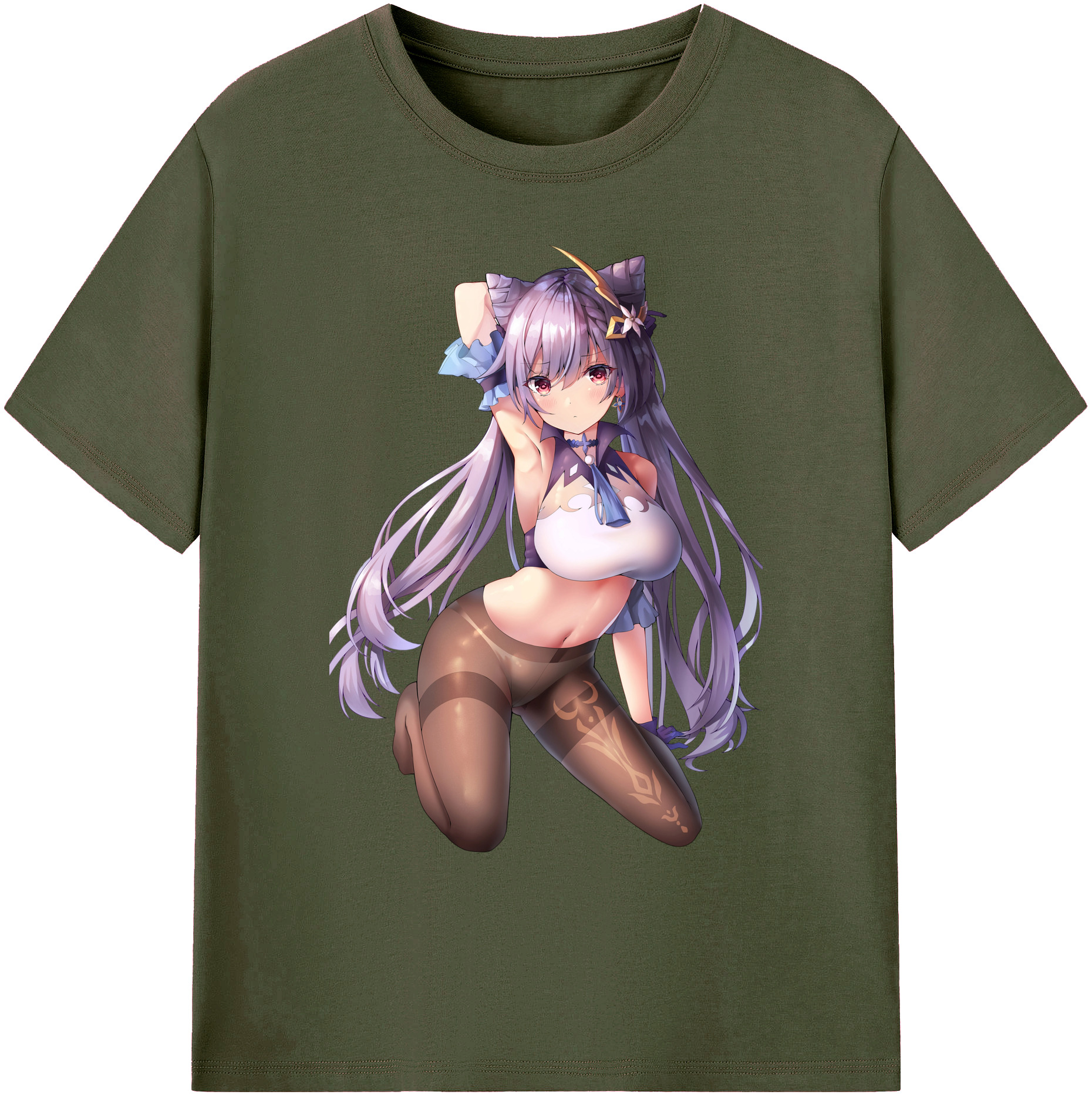 げんし神 刻晴 こくせい genshin Kokusei 綿100％ メンズ半袖Tシャツ｜肌触りやわらか＆通気性